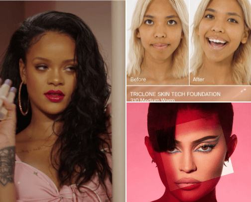 Celebrity Makeup/SkinCare brands cover photo collage