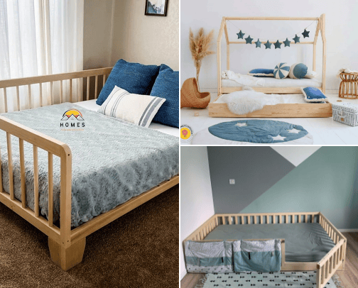 Montessori furniture and toys cover photo collage