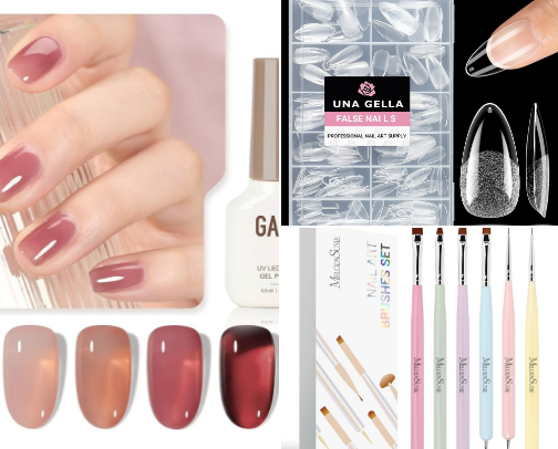 Budget friendly Gel X Nails at home cover photo collage