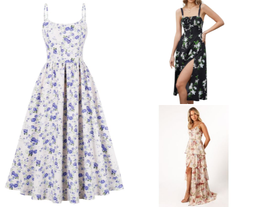Floral Corset Dresses for Women cover photo collage