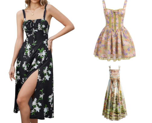 Floral Corset Dresses for Women cover photo collage