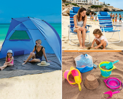 Beach Day Solved! : Must Have Essentials for Families cover photo collage