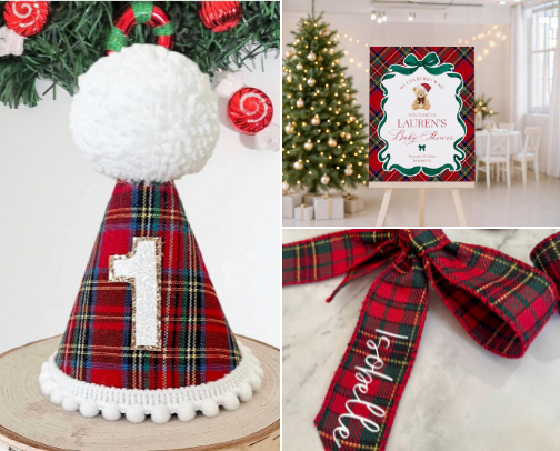 Red Tartan Bear Ralph Lauren Christmas Party Ideas cover photo collage