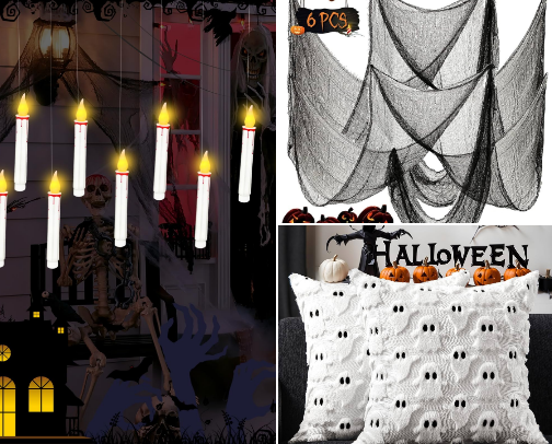 Halloween indoor decor cover photo collage