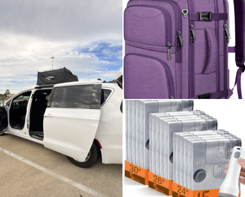 Family of 6 Rental Minivan Packing & Organization Hacks cover photo collage