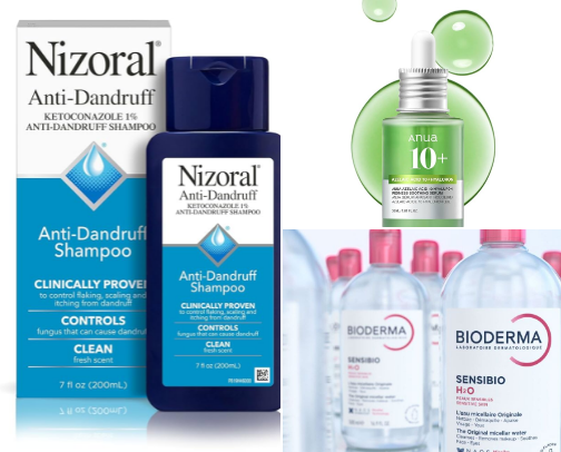 Fungal acne-safe skincare cover photo collage