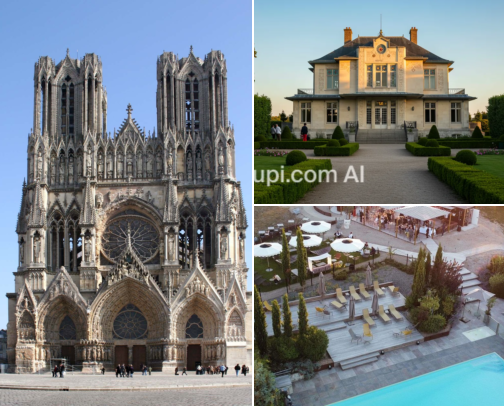 Reims, France: Cathedral Days, Champagne Stops, Cosy Stays cover photo collage