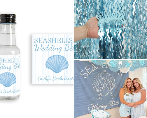 Bachelorette Theme: Seashells and Wedding Bells cover photo collage