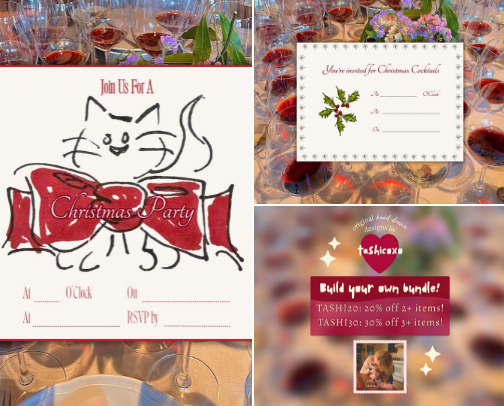 adorable vintage christmas party invites cover photo collage