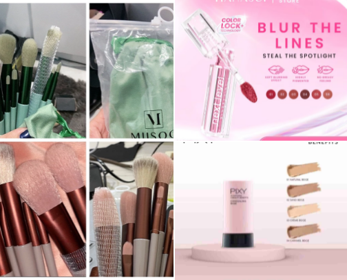 make up, hair and lips cover photo collage