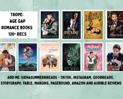 Age Gap Adult Romance Book Recommendations 📚 cover photo collage
