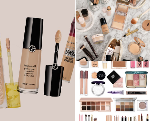 Skin care and make up cover photo collage