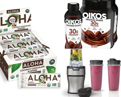 Protein Snacks, Shakes & Smoothie Essentials cover photo collage