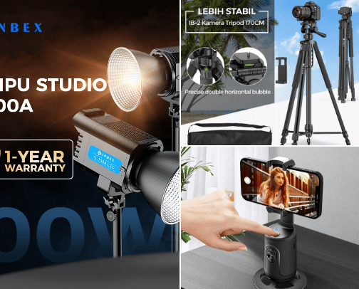 Alat Untuk Membuat Konten Video YouTube, Instagram, Tiktok dan Podcast cover photo collage