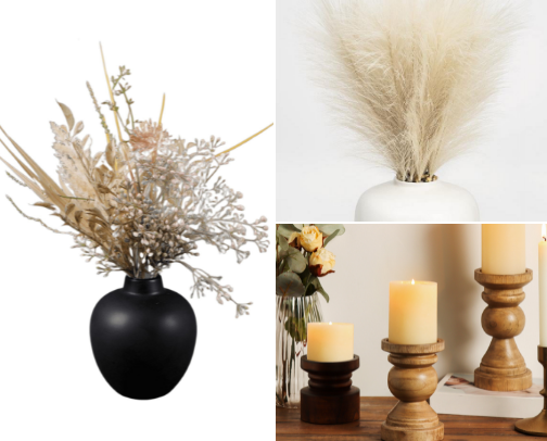 Neutral fall decor cover photo collage