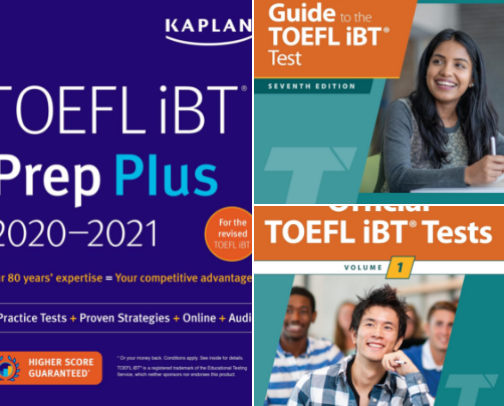 Download - TOEFL iBT Premium Plus 2026 (Kaplan Test Prep) companion study essentials cover photo collage