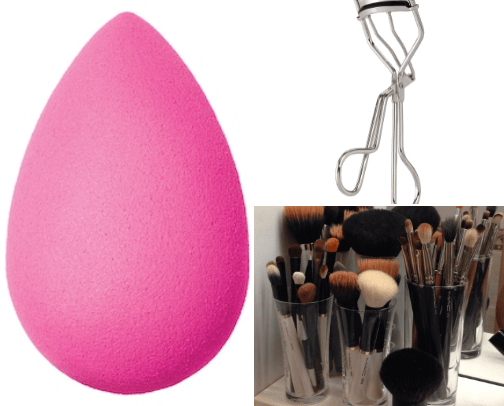 Makeup tools cover photo collage
