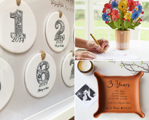 Awesome Anniversary gifts by year - with both traditional and modern ideas. cover photo collage