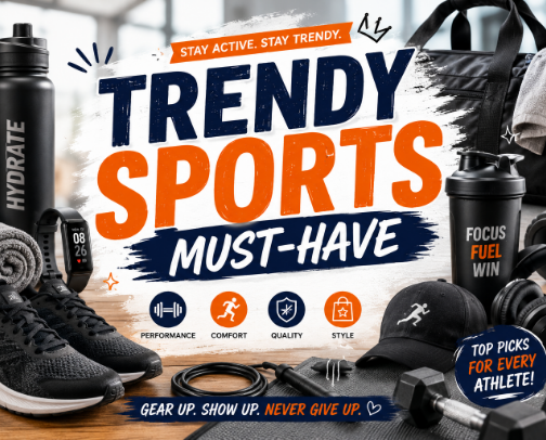 Trendy Sports Must-haves cover photo collage