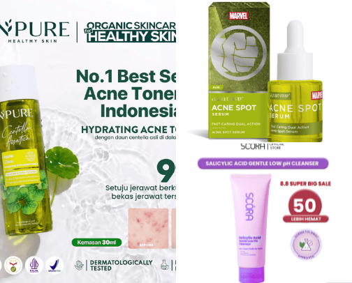 Acne Skincare cover photo collage
