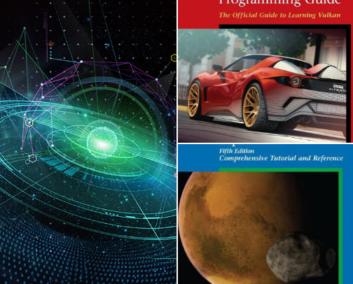 Best Render Engines & Shading (OpenGL, WebGL, Vulkan) books cover photo collage