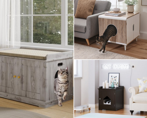 10 Budget-Friendly Litter Box Furniture Ideas That Look Chic” cover photo collage
