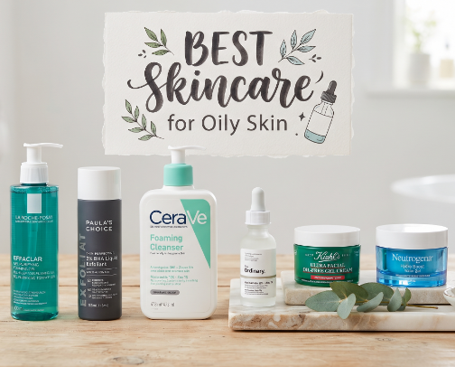 Best Skincare for Oily Skin 💚 cover photo collage