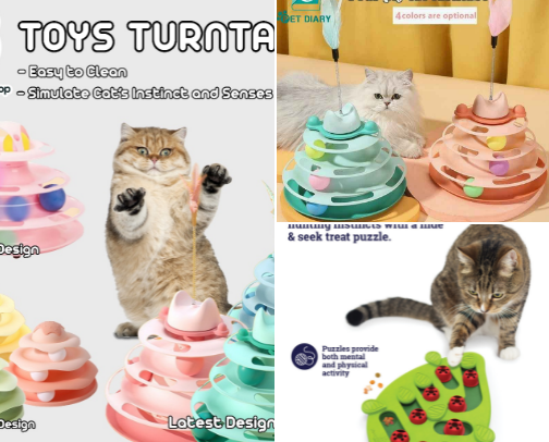 Best Affordable Interactive toys for our lovely cats (Puzzle + Treat Toys) cover photo collage