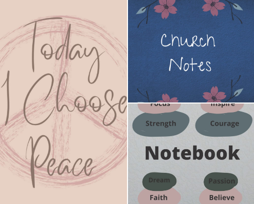 Faith, Journals, and everyday life. cover photo collage