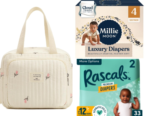 What’s in my diaper bag for my 6 month old (breast feeding edition) cover photo collage