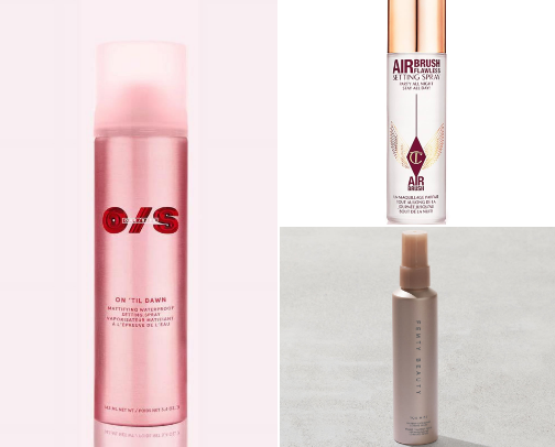 ✨ My 5 Holy-Grail Setting Sprays for Flawless, Melt-Proof Makeup (2025 Edition) ✨ cover photo collage