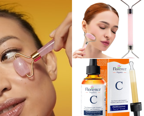 Massage visage et produits de soins cover photo collage