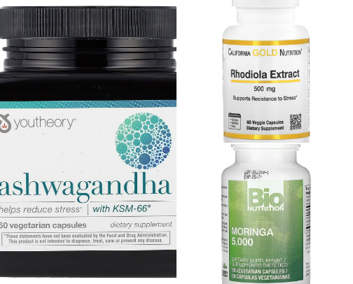 Anti stress and fatigue Supplements cover photo collage