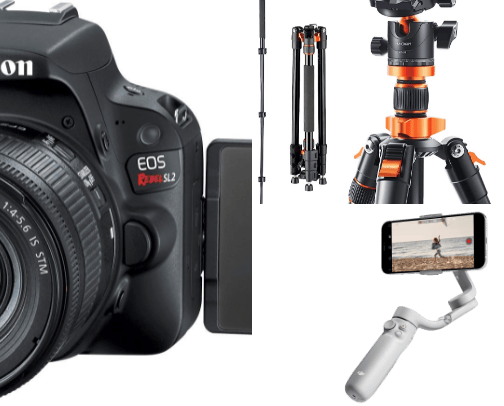 Video gear cover photo collage