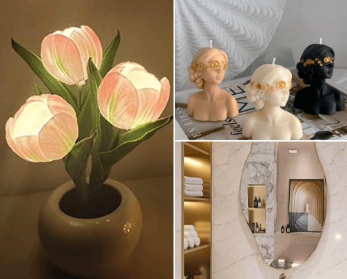 Aesthetic home decor cover photo collage