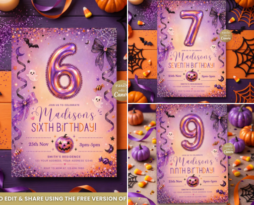 Halloween Invitations cover photo collage