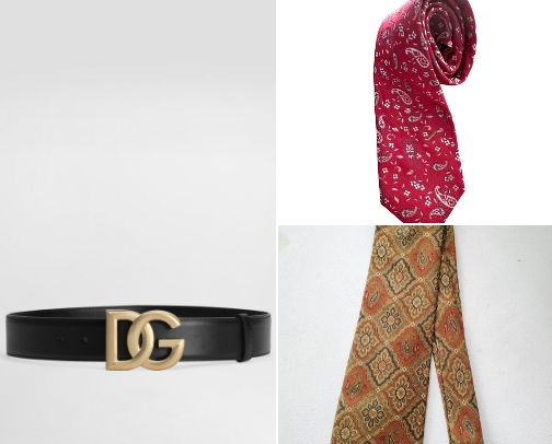 Belts, Necktie, scarfs cover photo collage