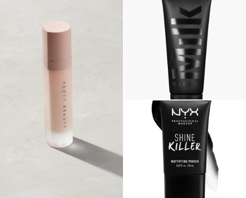 Oily skin primers cover photo collage