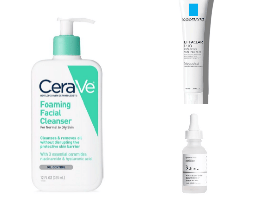 Skincare products for oily skin💫 cover photo collage