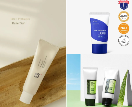 Best Korean Sunscreens for Oily, Dry & Sensitive Skin (SPF 50 Lightweight & No White Cast) cover photo collage
