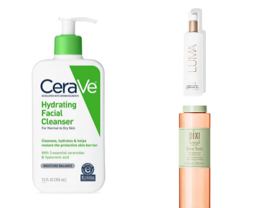 Skin care products cover photo collage