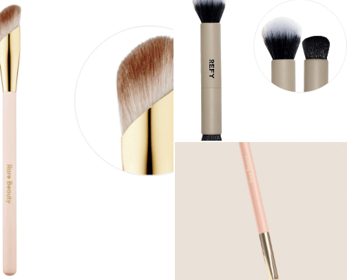 makeup brushes cover photo collage