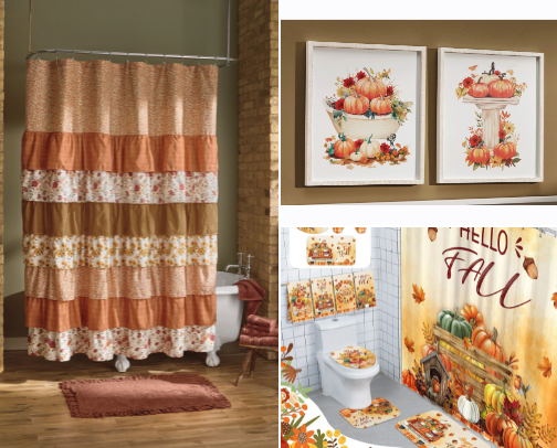 Bathroom fall decor cover photo collage