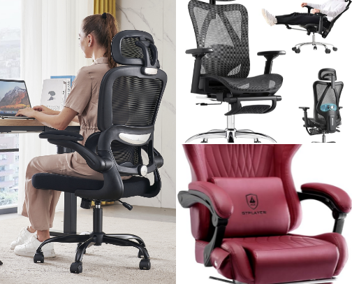 Ergonomic gaming chair cover photo collage