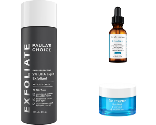 skincare products cover photo collage
