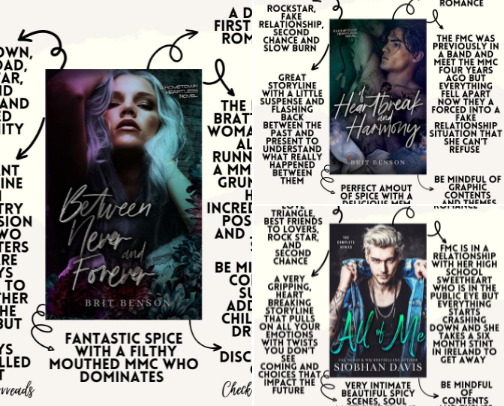 Rockstar Adult Romance Book Recommendations 📚 cover photo collage