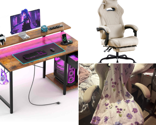 Gaming set for girly cover photo collage