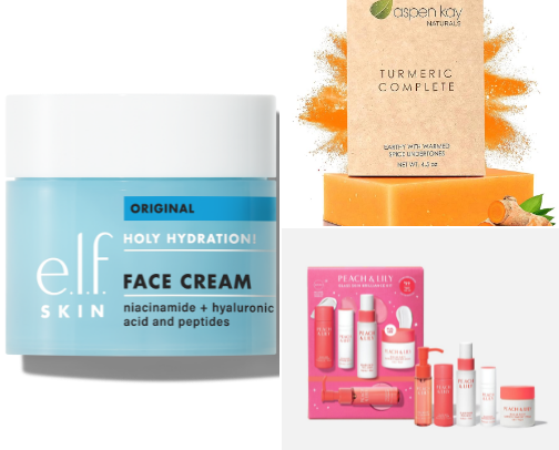 Tired moms skincare cover photo collage