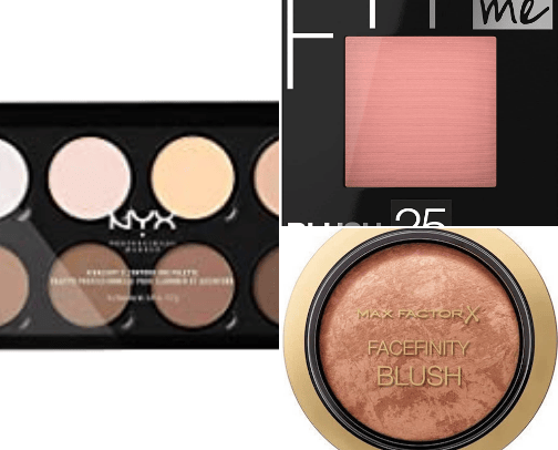 contour/blush/highlighter/powder cover photo collage