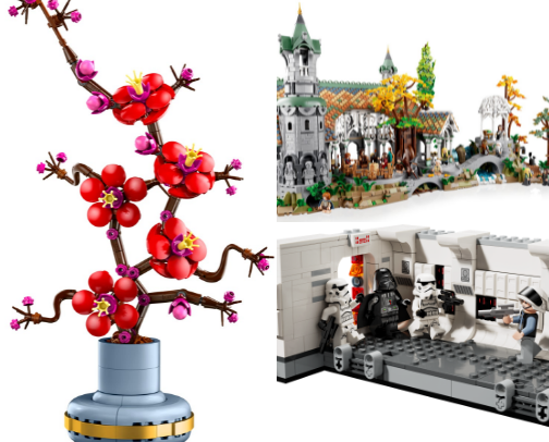Lego sets and locations of stores cover photo collage